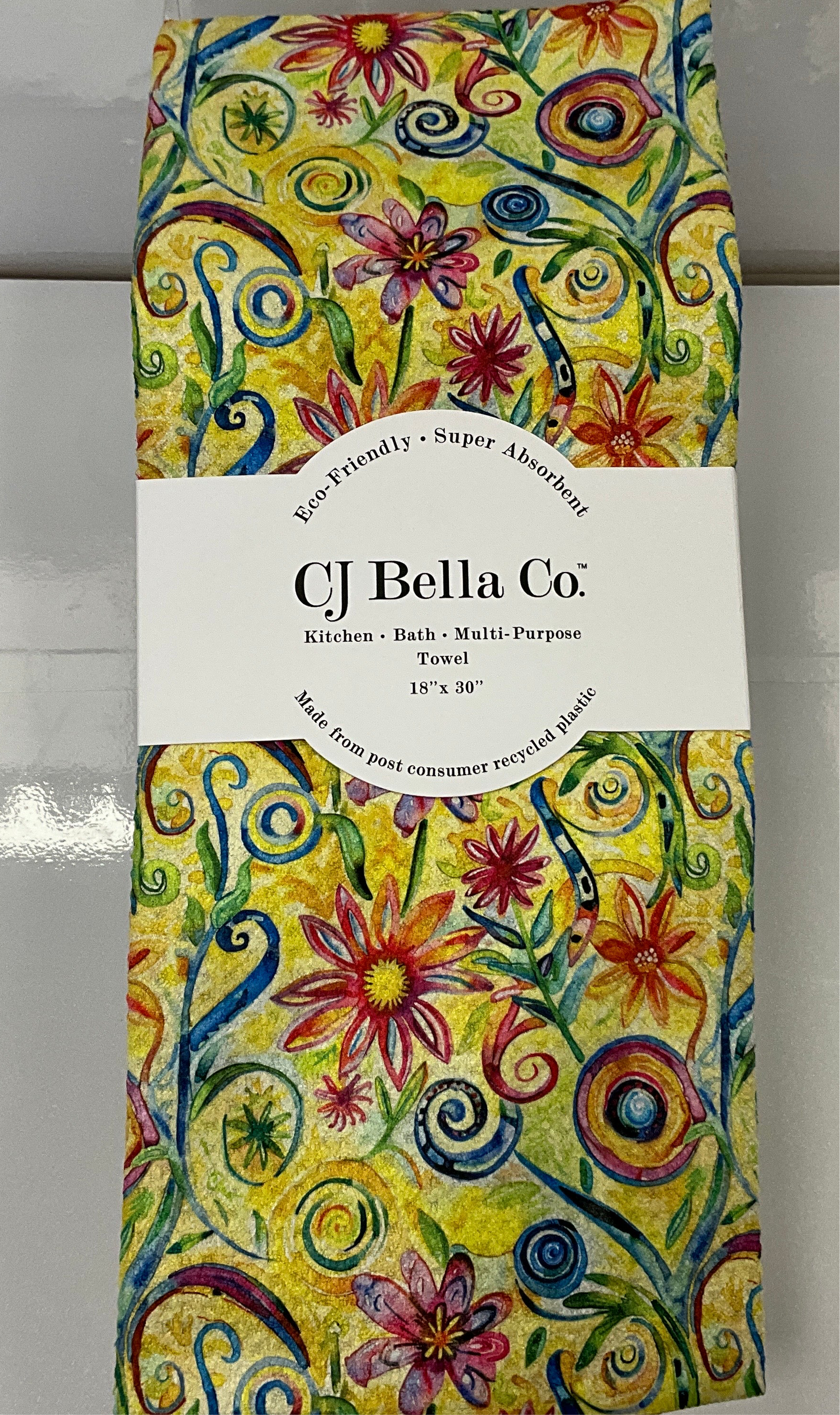 CJB Tea Flowers Swirl Yellow