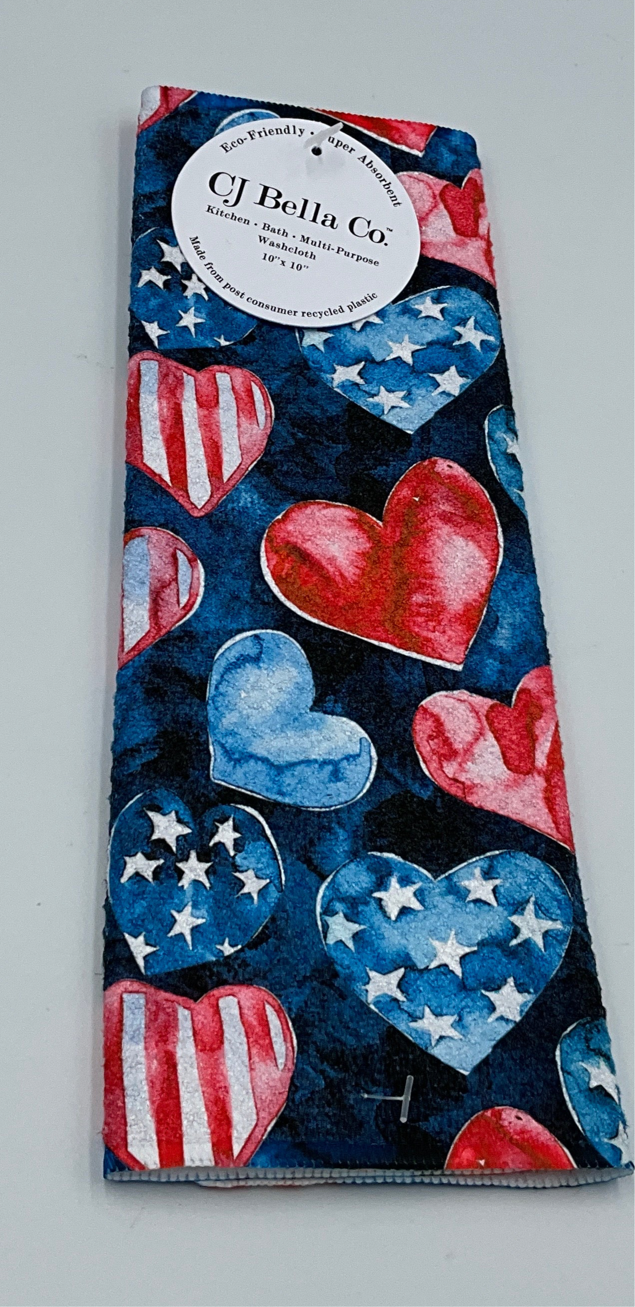 CJB Dish Red White Blue Hearts