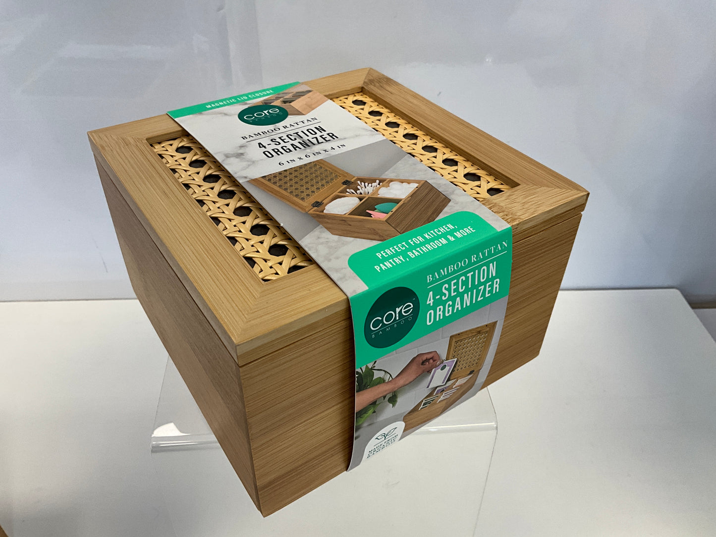 Core Bamboo Organizer 4 Sec Square