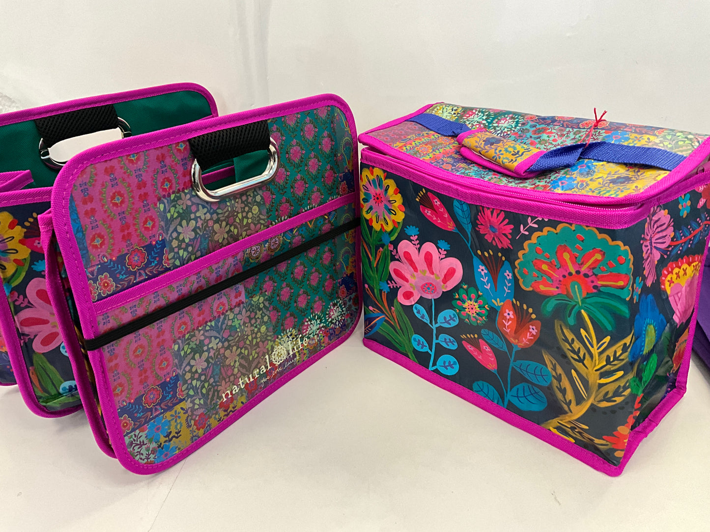 Nat Life Cooler Car Org Navy Folk Flower