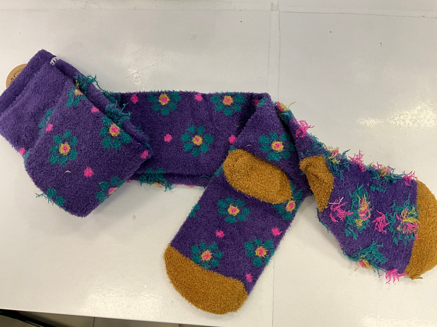 Nat Life Cozy Socks Indigo Floral