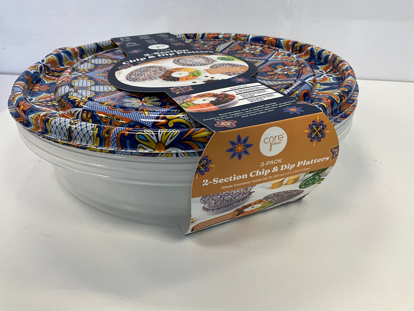 Core 3pk Chip & Dip Platters