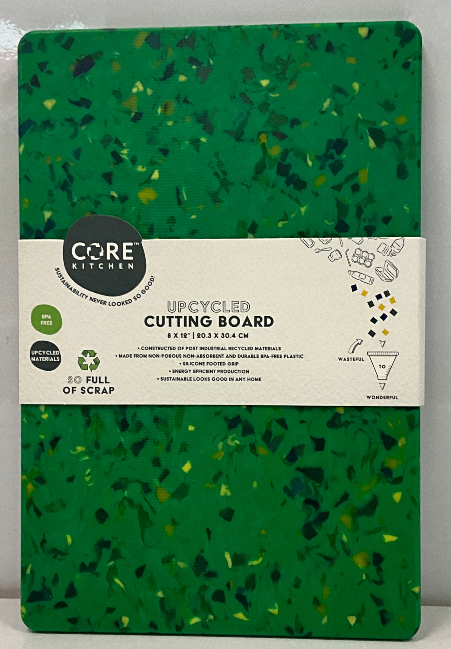 Core Upcycled Cutting Board Green Sm