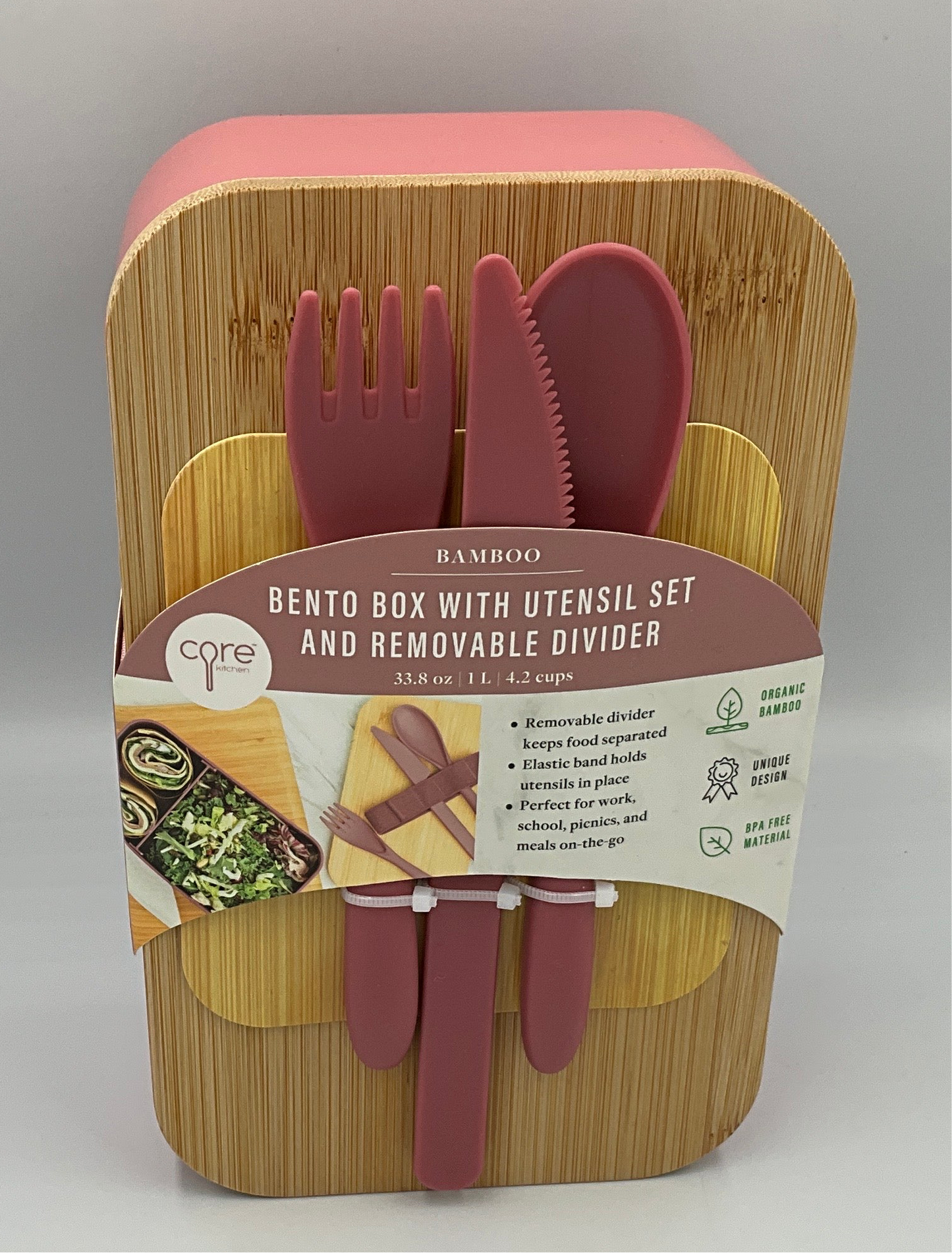 Core Bento Box w Utensils Set Pink