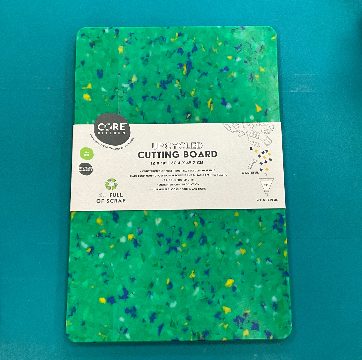 Core Upcycled Cutting Board Green Lg