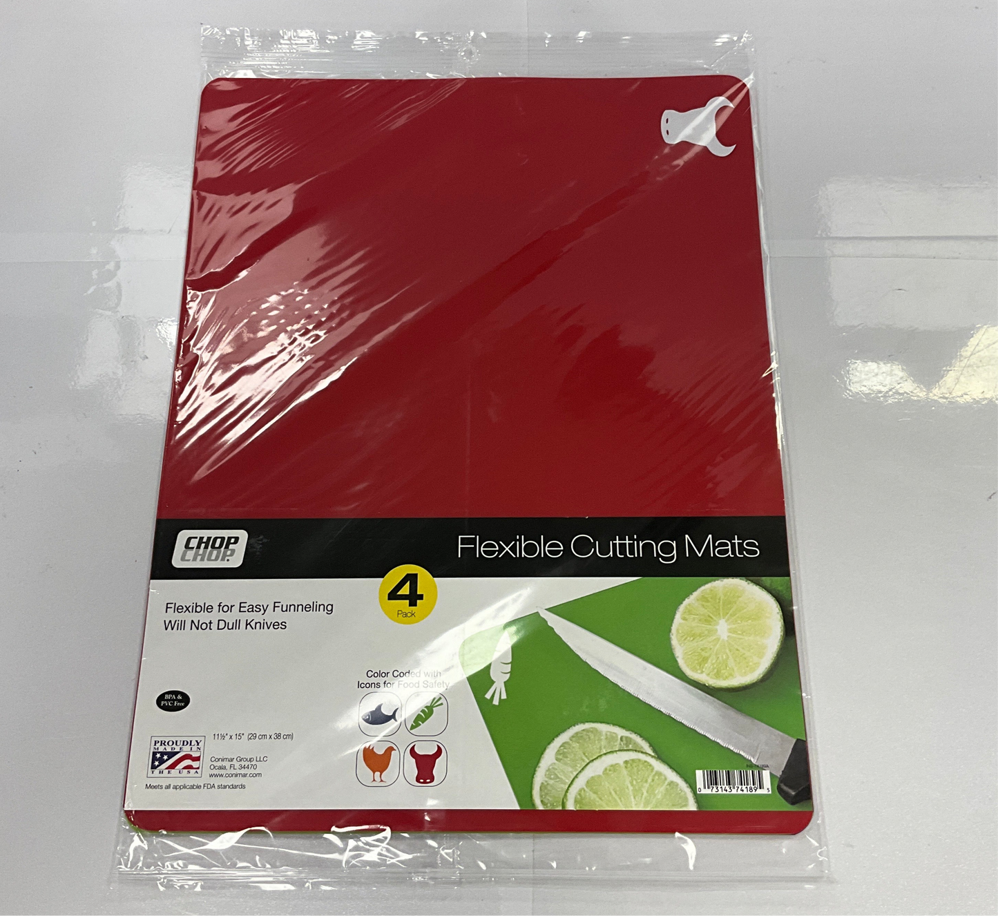 Chop Flex Cutting Mats 4pc Bright Colors