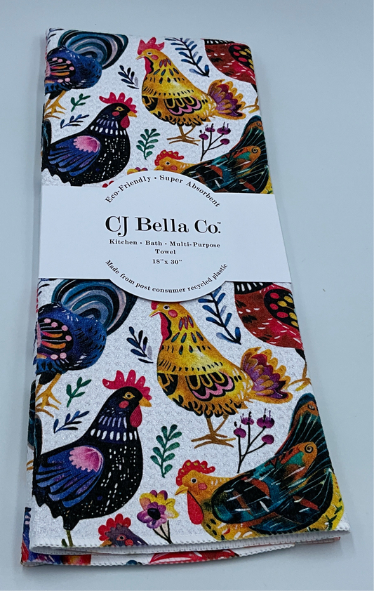 CJB Tea Folk Art Chickens