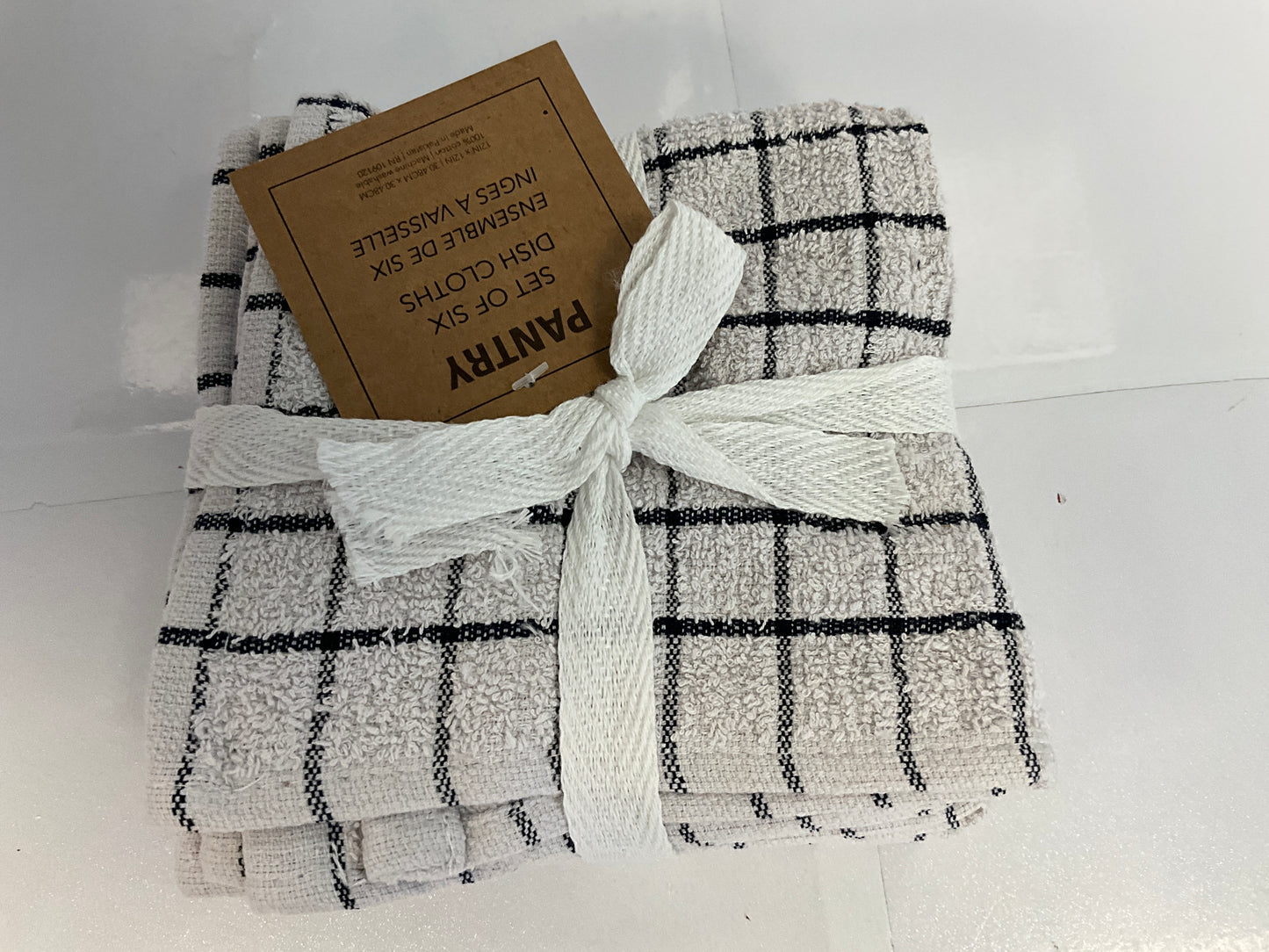 KAFH 6 Check Dish Cloths Black