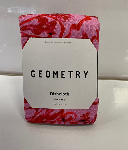 Geom Dish Floral Swirls Pink