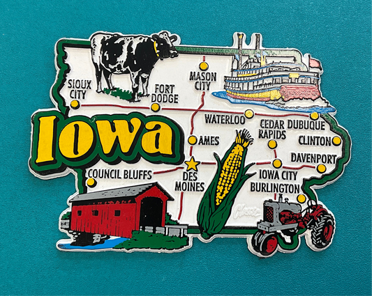 7 Star Large white Iowa magnet