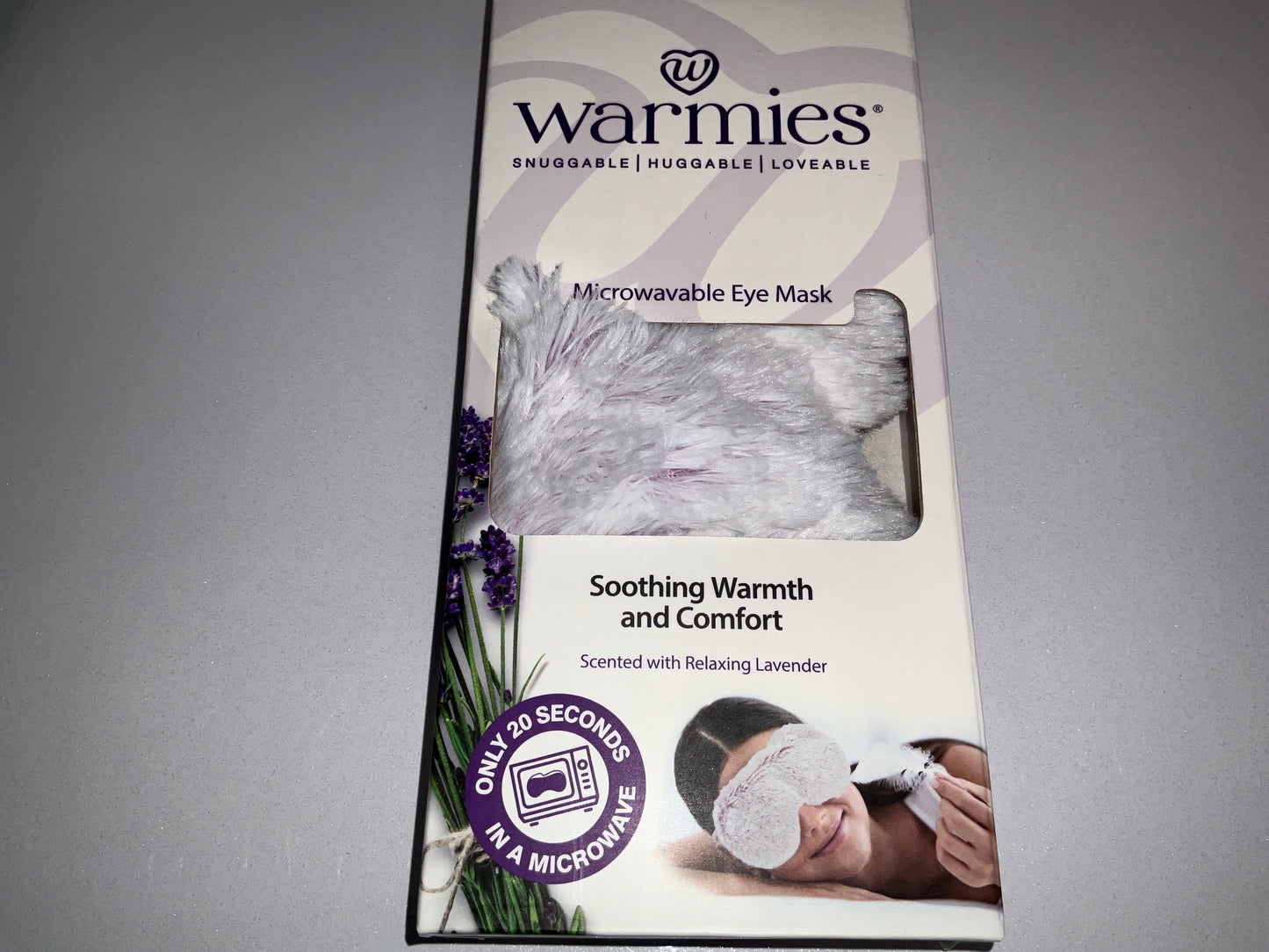 Warmies Mask White w Lav
