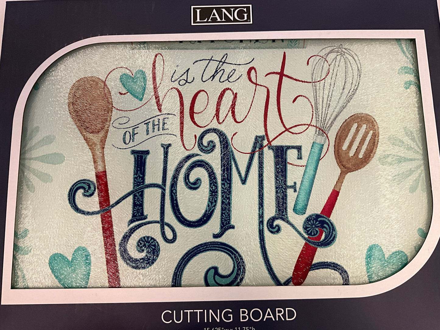 Lang Glass Board Heart Home