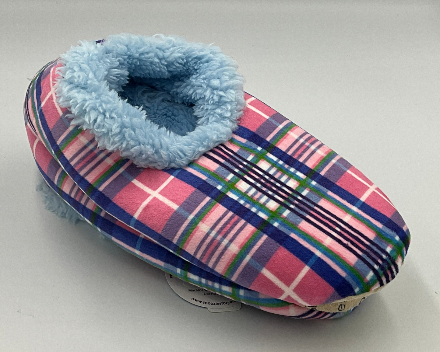 Snoozies Pink Plaid Small