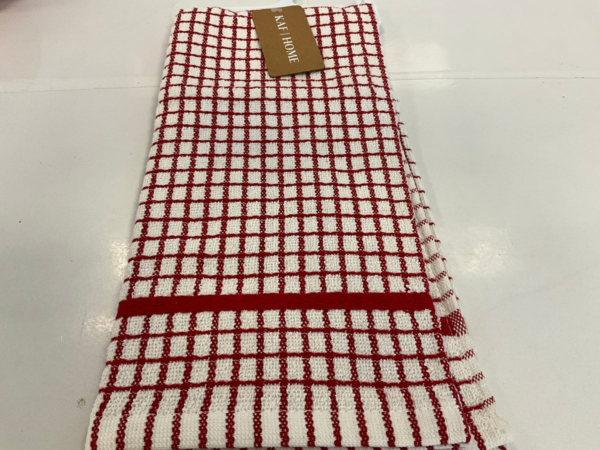 KAFH Grid Terry Towel Red