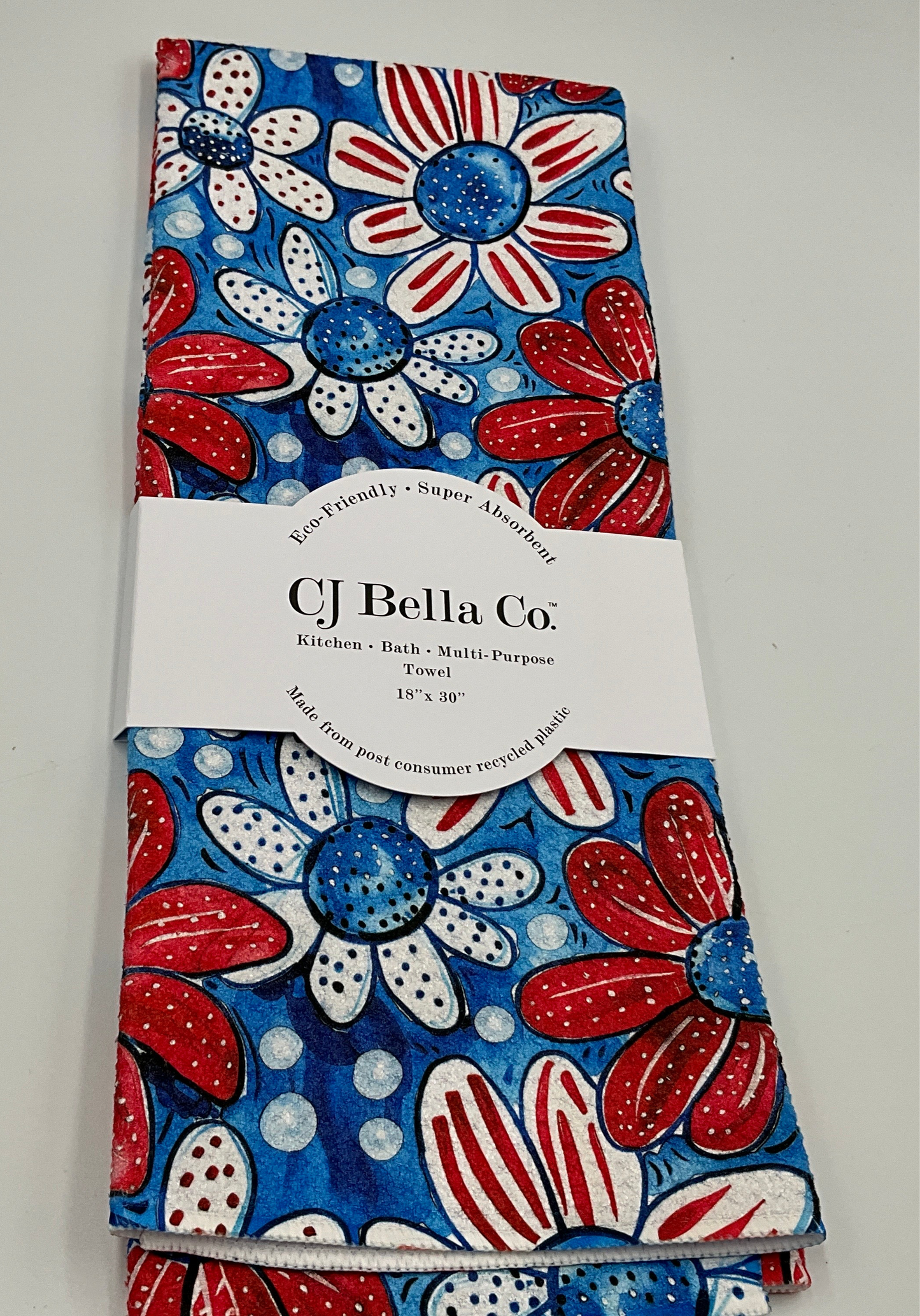 CJB Tea Red White Blue Flowers