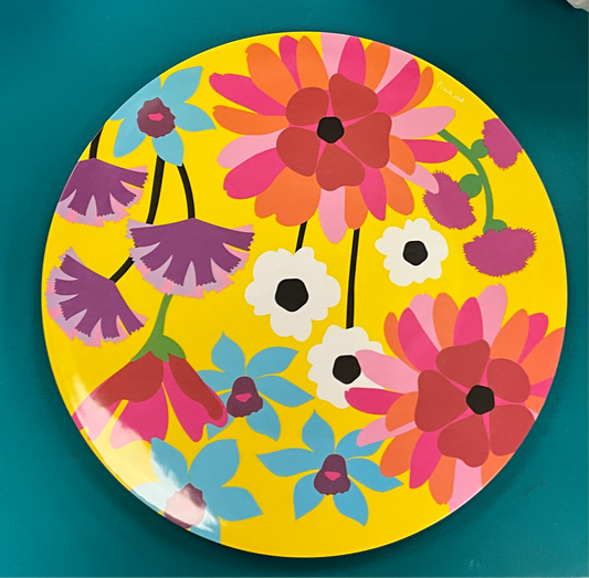 FRB Round Platter Garden Floral