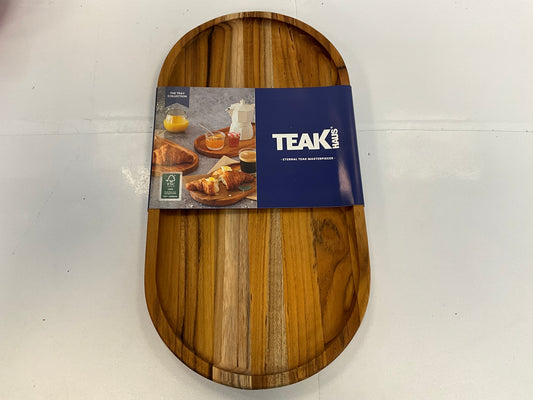 Teak Med Oval Serving Tray