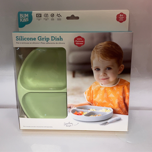 Bumkins Silicone Grip Dish Sage Green