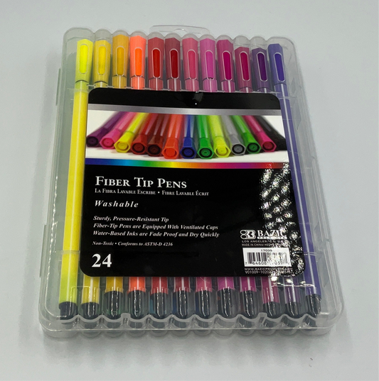 Bazic 24 Fiber Tip Pens