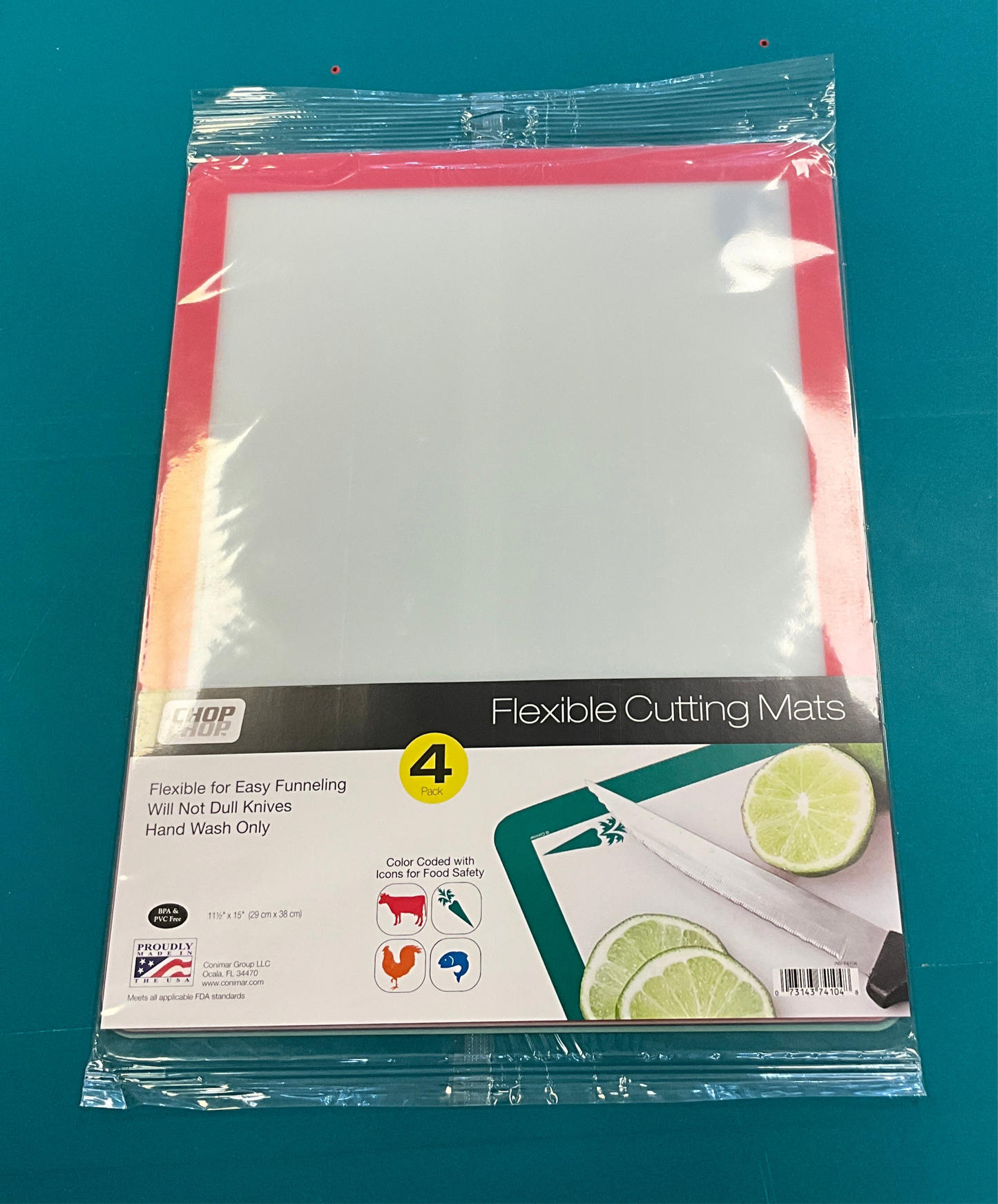 Chop Flex Cutting Mats 4pc w/Icons