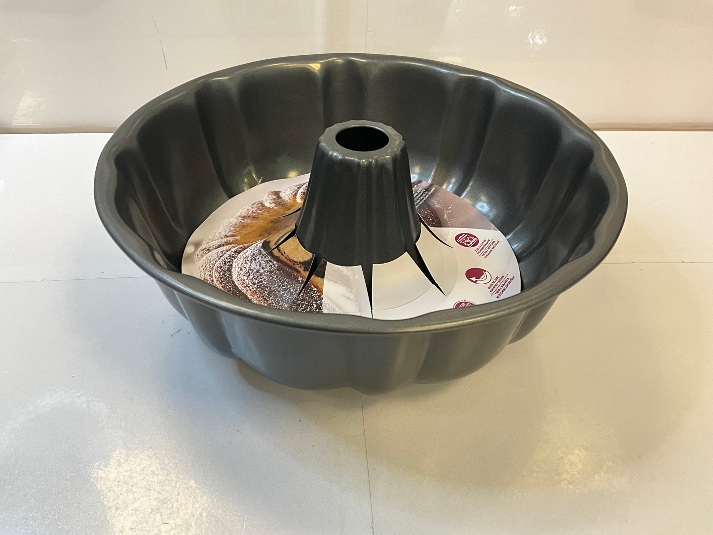 Trudeau Fluted Cake Pan Gray