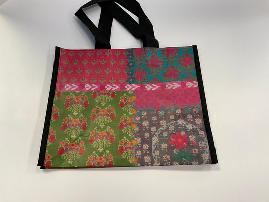 Nat Life Reusable Tote M Festive Patchwork