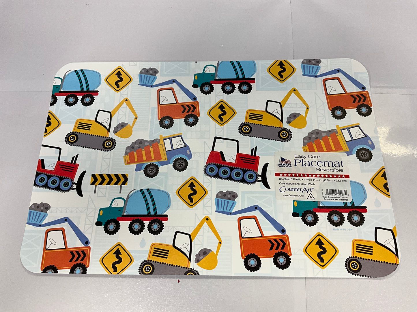 Counter Art Placemat Const Trucks