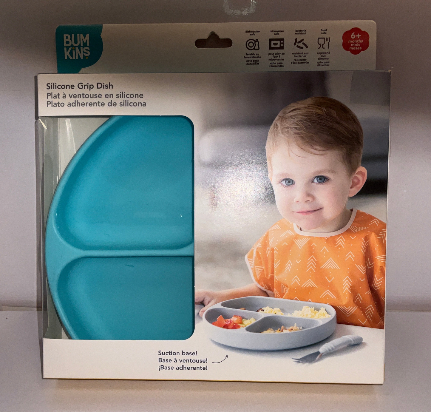 Bumkins Silicone Grip Dish Blue
