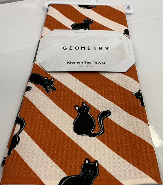 Geom Tea Striped Black Cats Orange