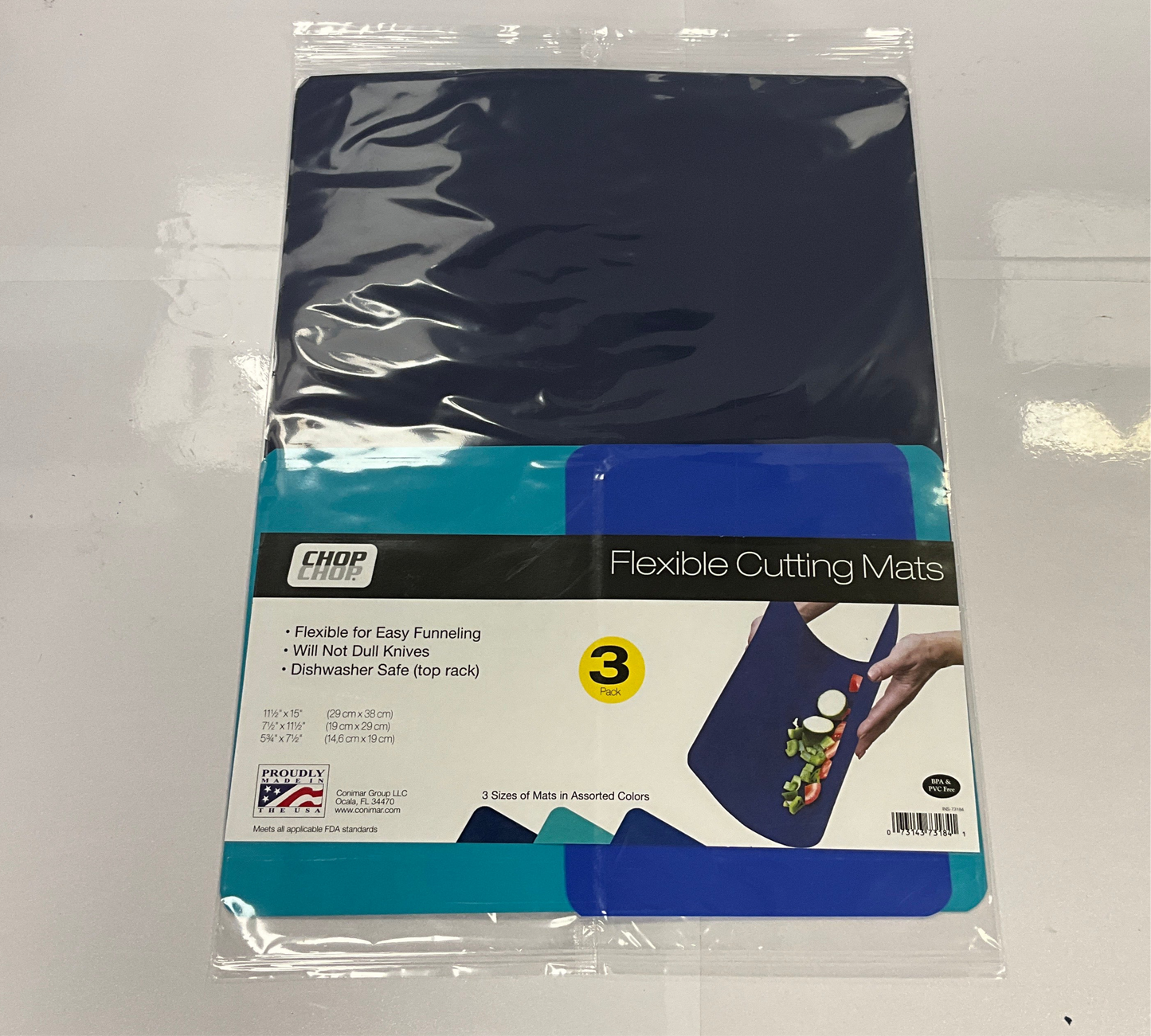 Chop Flex Cut Mat 3pc Assort Szs Blue