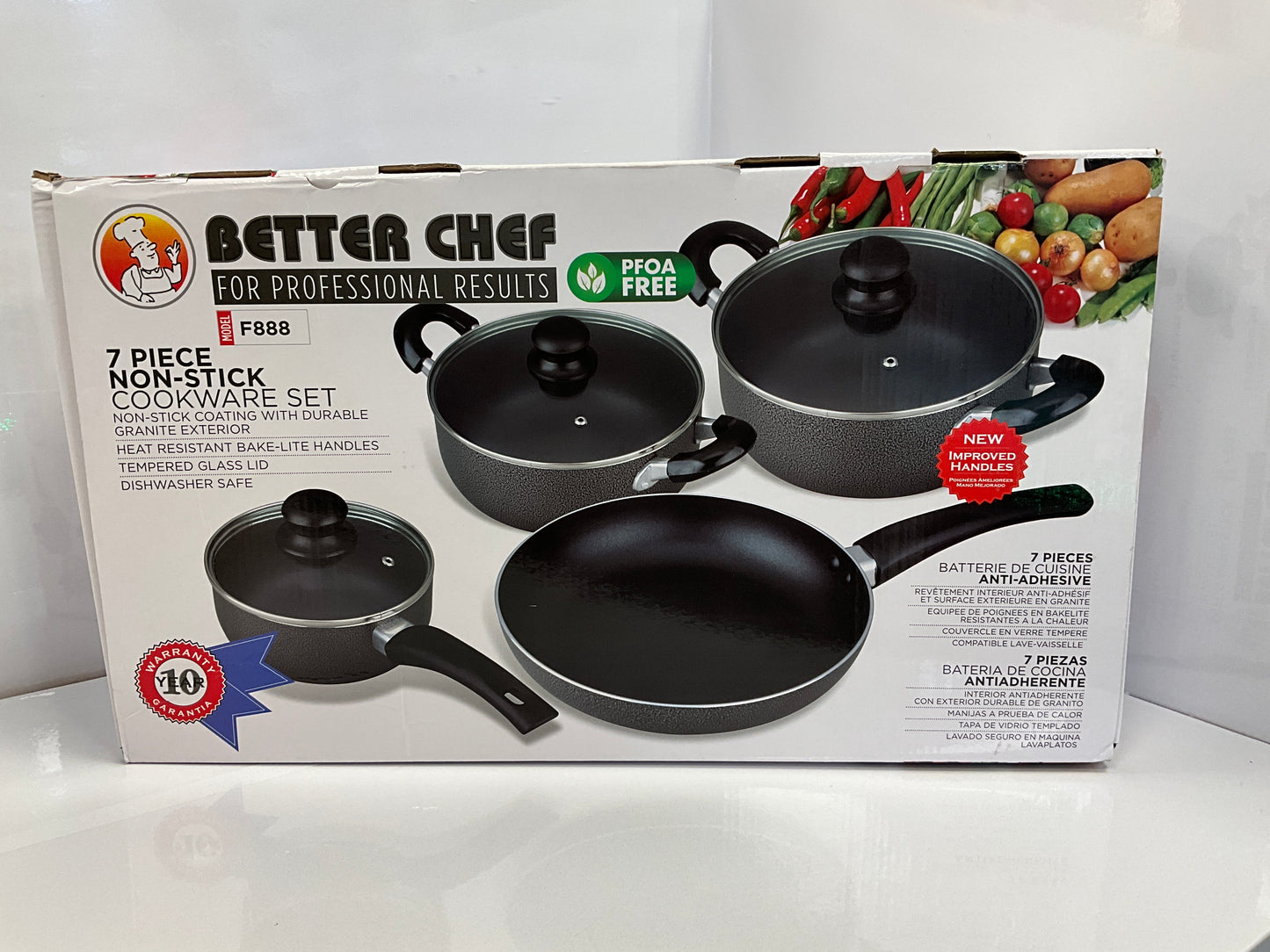 BChef 7pcNon-Stick Cookware Black