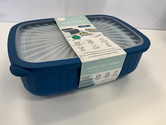 Core 8pc Ribbed Storage Set Blue Sm