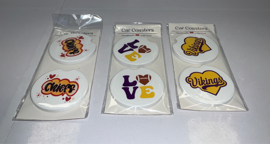 Maple Leaf NFL Car Coasters-no UPC