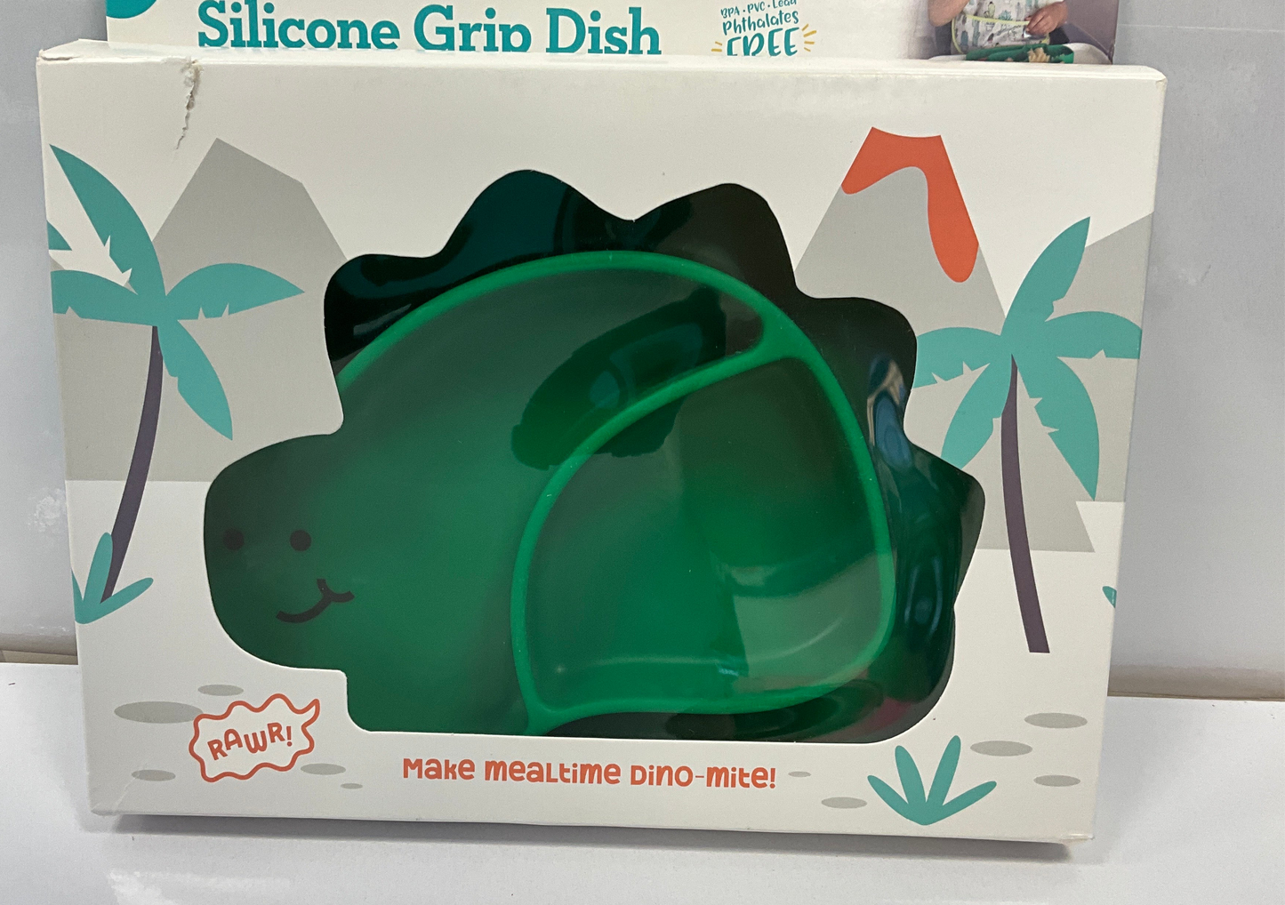 Bumkins Silicone Grip Dish Dino