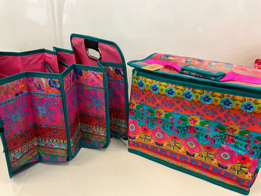 Nat Life Cooler Car Org Teal/Pink Floral