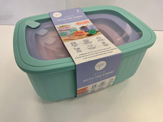 Core 8pc Ribbed Storage Set Pastel Med