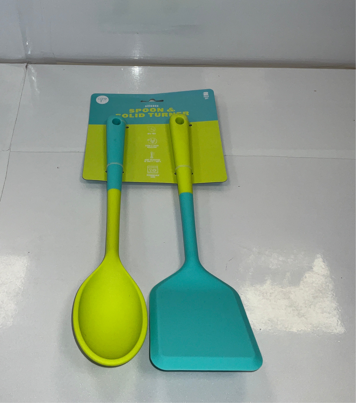 Core 2pc Spoon & Turner Teal/Lime