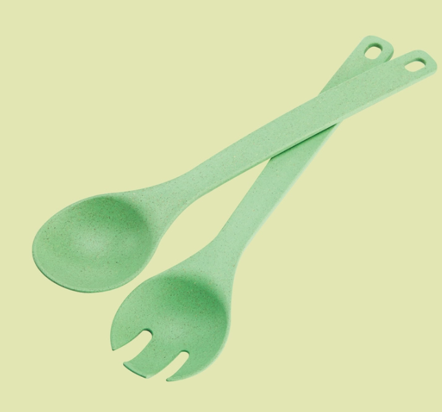 Maple Salad Utensils Frosted Green