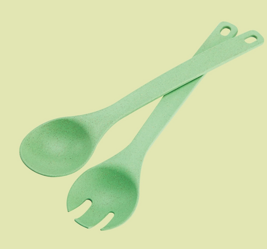 Maple Salad Utensils Frosted Green