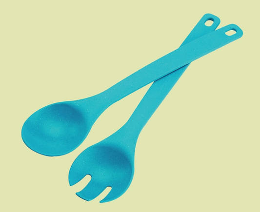 Maple Salad Utensils Teal