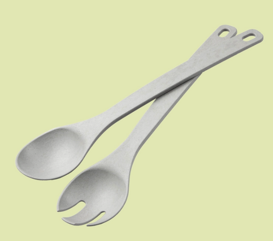 Maple Salad Utensils Grey