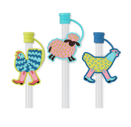 Swig Straw Toppers Chicken Sheep