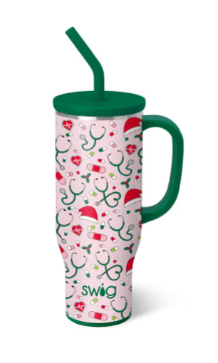 Swig 30oz Mug Santa's Scrubs