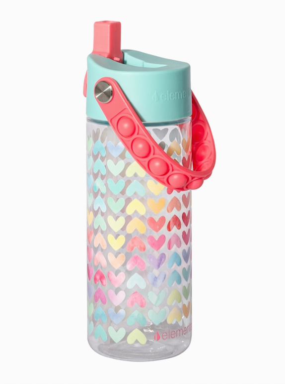Elem 18oz Bottle Rainbow Hearts